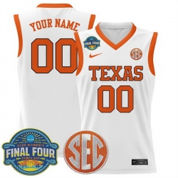 Men Women Youth Texas Longhorns Active Player Custom White 2025 Sec WoMen Women Youth   Final Four Patch Lightweight Stitched Basketball Jersey