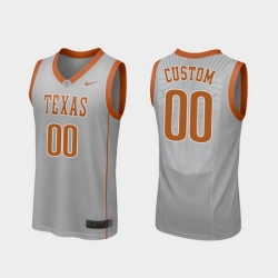 Men Women Youth Toddler Texas Longhorns Custom Gray Replica College Basketball Jersey