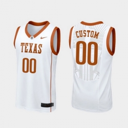 Men Women Youth Toddler Texas Longhorns Custom White Replica College Basketball Jersey