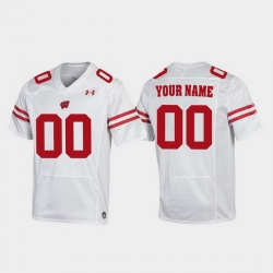 Men Women Youth Toddler Wisconsin Badgers Custom 00 White Replica Football Jersey