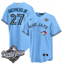 Men Toronto Blue Jays 27 Vladimir Guerrero Jr. Light Blue Cool Base Stitched Baseball Jersey