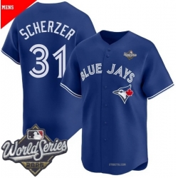 Men Toronto Blue Jays 31 Max Scherzer Royal Cool Base Stitched Baseball Jersey