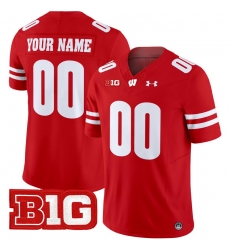 Men Women Youth Wisconsin Badgers 2024 Vapor Limited Custom Jersey All Stitched Red 005