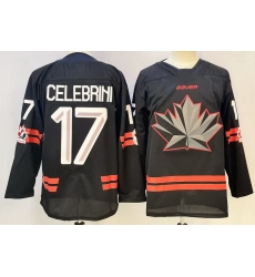 Men Canada Hockey #17 Macklin Celebrini Black Stitched Jersey