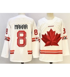 Men Canada Hockey 8 Cale Makar White Stitched Jersey