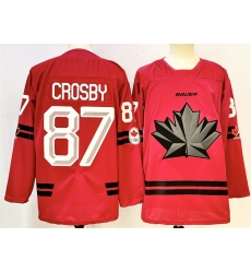 Men Canada Hockey 87 Sidney Crosby Red Stitched Jersey
