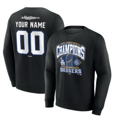 Men Los Angeles Dodgers Black 2025 World Series Champions Custom Name  26 Number Fleece Sweatshirt
