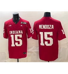 Men Indiana Hoosiers 15 Fernando Mendoza Red F U S E  2026 Patch Stitched Basketball Jersey