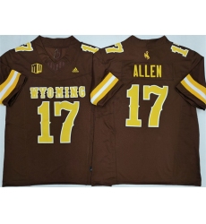 Men Wyoming Cowboys 17 Josh Allen Brown 2026 F U S E  Stitched College Football Jersey
