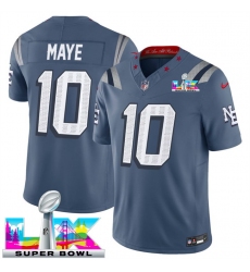 Men New England Patriots 10 Drake Maye Storm Blue 2025 F U S E Super Bowl LX Patch Rivalries Vapor Limited Stitched Football Jersey Men New England Patriots 10 Drake Maye Storm Blue 2025 F U S E Super Bowl LX Patch Rivalries Vapor Limited Stitched Football Jersey