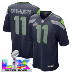 Men Women Youth Seattle Seahawks #11 Jaxon Smith-Njigba 2025 2026 Super Bowl LX F U S E Stitched NFL Jersey Blue