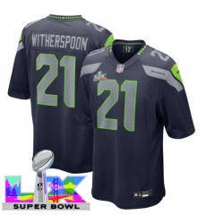 Men Women Youth Seattle Seahawks #21 Devon Witherspoon 2025 2026 Super Bowl LX F U S E Stitched NFL Jersey Blue