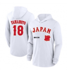 Men Japan Baseball  18 Yoshinobu Yamamoto White 2026 World Baseball Classic Club Hoodie