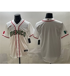 Men Mexico Baseball Blank White 2026 World Baseball Classic Home Stadium Stitched Jersey Men Mexico Baseball Blank White 2026 World Baseball Classic Home Stadium Stitched Jersey