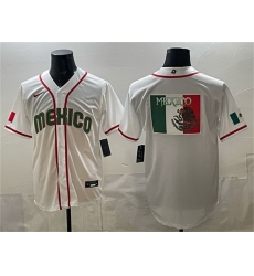 Men Mexico Baseball Team Big Logo White 2026 World Baseball Classic Home Stadium Stitched Jersey Men Mexico Baseball Team Big Logo White 2026 World Baseball Classic Home Stadium Stitched Jersey