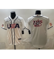 Men USA Baseball White 2026 World Baseball Classic Big Logo Home Stadium Stitched Jersey