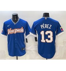 Men Venezuela Baseball  13 Salvador Perez Royal 2026 World Baseball Classic Road Stadium Stitched Jersey