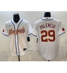Men Venezuela Baseball  29 Daniel Palencia White 2026 World Baseball Classic Home Stadium Stitched Jersey