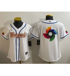 Women Venezuela Baseball White 2026 World Baseball Classic Big Logo Home Stadium Stitched Baseball Jersey Run Small Women Venezuela Baseball White 2026 World Baseball Classic Big Logo Home Stadium Stitched Baseball Jersey Run Small