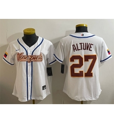 Youth Venezuela Baseball 27 Jose Altuve White 2026 World Baseball Classic Home Stadium Stitched Baseball Jersey Youth Venezuela Baseball 27 Jose Altuve White 2026 World Baseball Classic Home Stadium Stitched Baseball Jersey