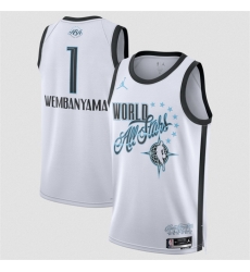 Men 2026 All Star  1 Victor Wembanyama White Stitched Basketball Jersey