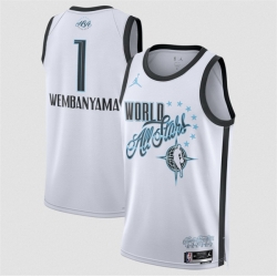 Men 2026 All Star  1 Victor Wembanyama White Stitched Basketball Jersey