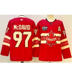 Men Canada 97 Connor McDavid Red 2025 4 Nations Face Off Premium With A Patch Stitched Jersey Men Canada 97 Connor McDavid Red 2025 4 Nations Face Off Premium With A Patch Stitched Jersey