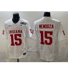 Men Indiana Hoosiers 15 Fernando Mendoza White F U S E 2026 Patch Stitched Football Jersey Men Indiana Hoosiers 15 Fernando Mendoza White F U S E 2026 Patch Stitched Football Jersey