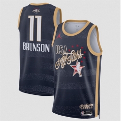 Men 2026 All Star  11 Jalen Brunson Navy Stitched Basketball Jersey