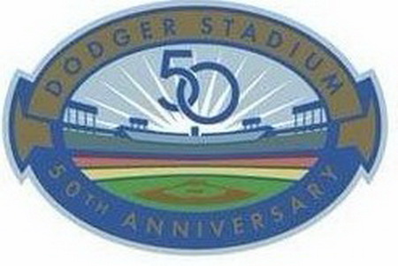 Los Angeles Dodgers Dodger Stadium 50th Anniversary Patch Biaog