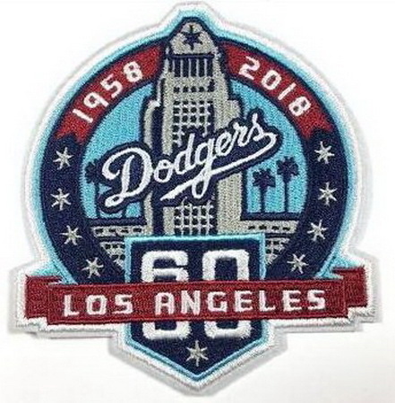 MLB Los Angeles Dodgers 60th anniversary patch Biaog