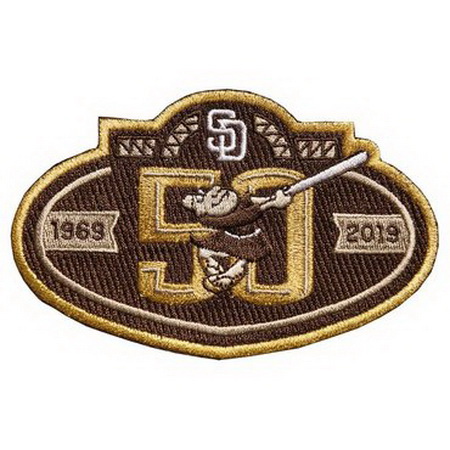 MLB San Diego Padres 50th anniversary Brown Patch Biaog