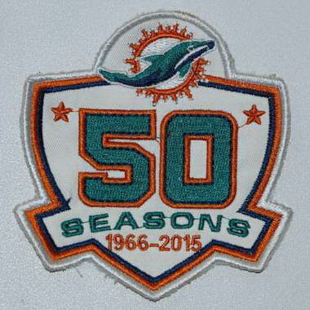 NFL Dolphins 50 Season White Patch Biaog