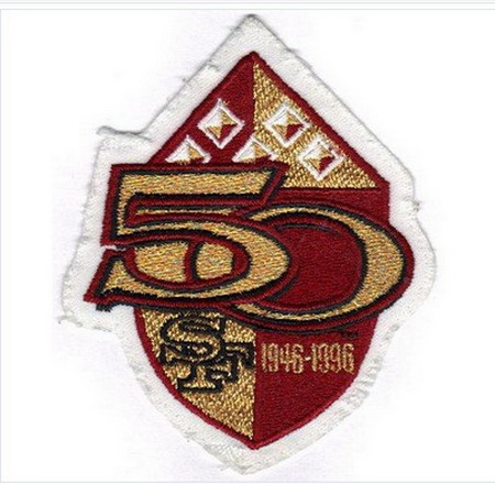 NFL 49ers 50TH Anniversary Season Patch Biaog
