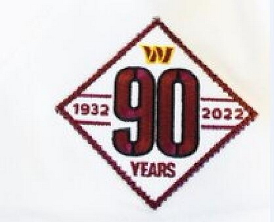 Commanders 90th Anniversary Patch Biaog White