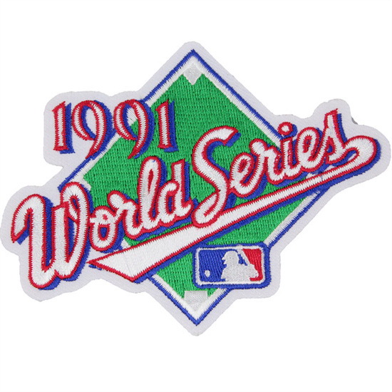 Women 1991 MLB World Series Logo Jersey Patch Atlanta Braves vs. Minnesota Twins Biaog