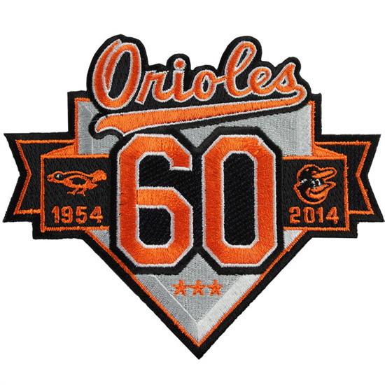 Men 2014 Baltimore Orioles 60th Anniversary Season Jersey Sleeve Patch (1954) Biaog