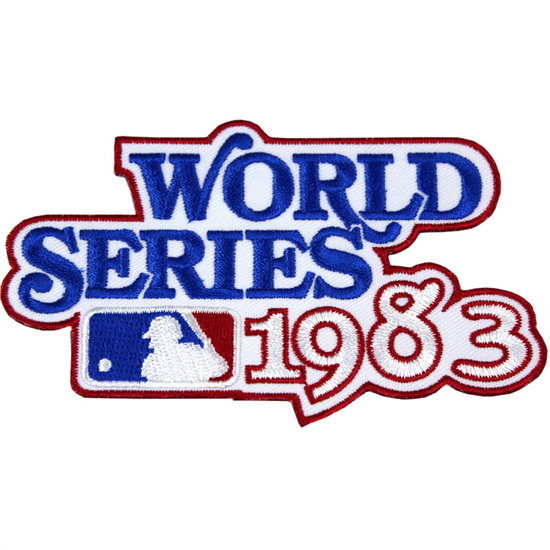 Women 1983 MLB World Series Logo Jersey Patch Baltimore Orioles vs. Philadelphia Phillies Biaog