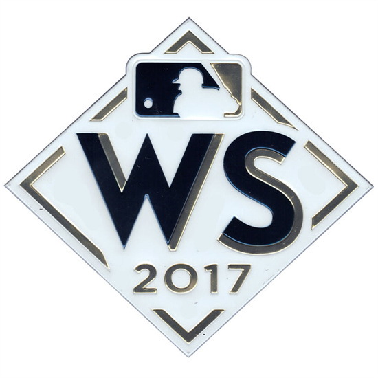 Men 2017 MLB World Series Emboss Tech Jersey Patch Los Angeles Dodgers Houston Astros Biaog