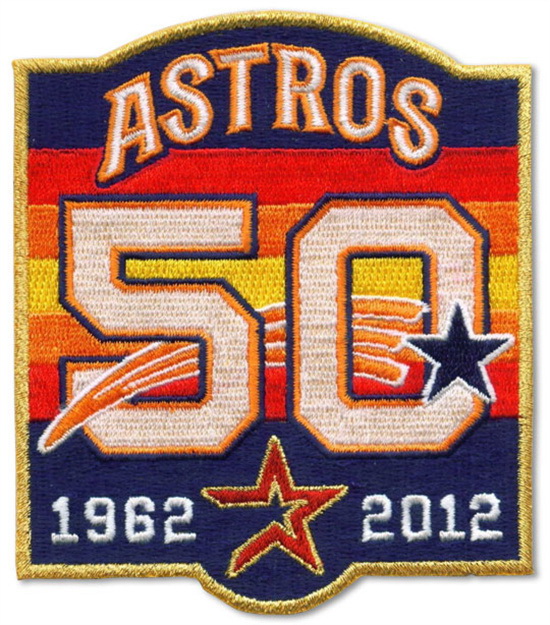 Women 2012 Houston Astros 50th Anniversary Jersey Sleeve Patch Biaog