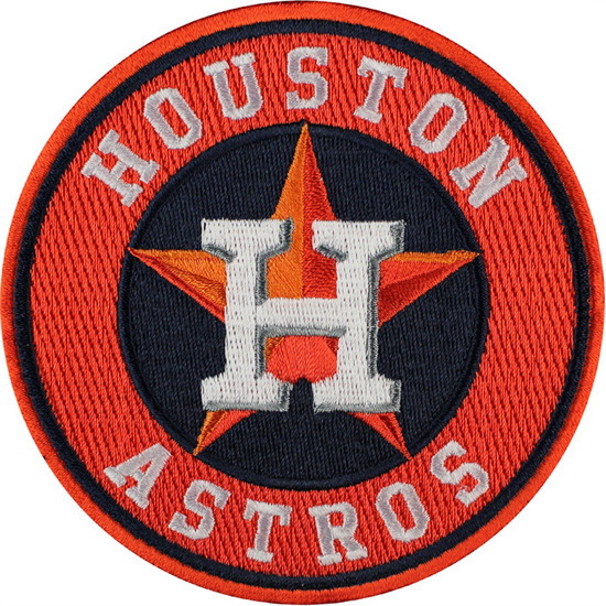 Men Houston Astros Team Logo Home Jersey Sleeve Patch (Orange) Biaog
