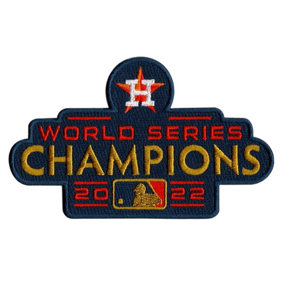Youth 2022 MLB World Series Champions Houston Astros Gold Ceremony Jersey Patch Biaog