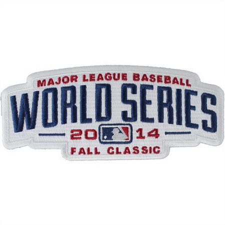 Youth 2014 MLB World Series Logo Jersey Sleeve Patch (Kansas City Royals vs. San Francisco Giants) Biaog