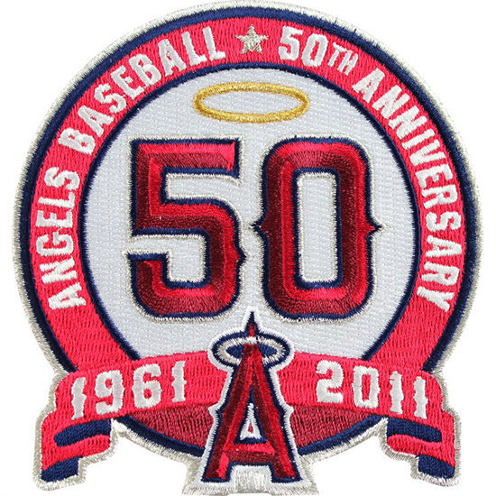 Women 2011 Los Angeles of Anaheim Angels 50th Anniversary Patch Biaog