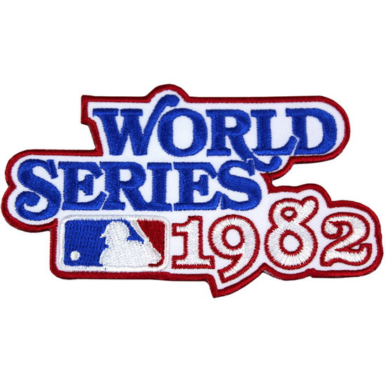 Men 1982 MLB World Series Logo Jersey Patch St. Louis Cardinals vs. Milwaukee Brewers Biaog