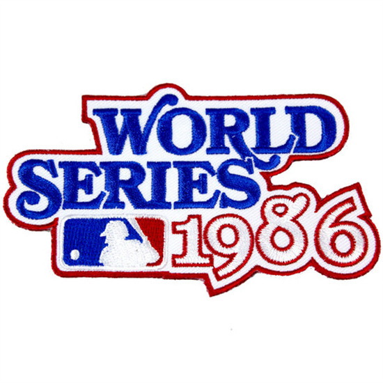 Men 1986 MLB World Series Logo Jersey Patch New York Mets vs. Boston Red Sox Biaog