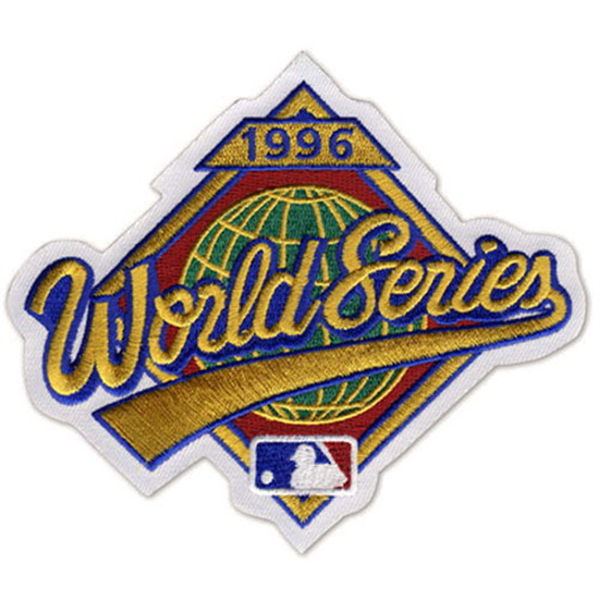 Men 1996 MLB World Series Logo Jersey Patch Atlanta Braves vs. New York Yankees Biaog
