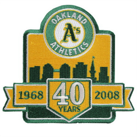 Men 2008 Oakland A's Athletics 40th Anniversary Patch Biaog