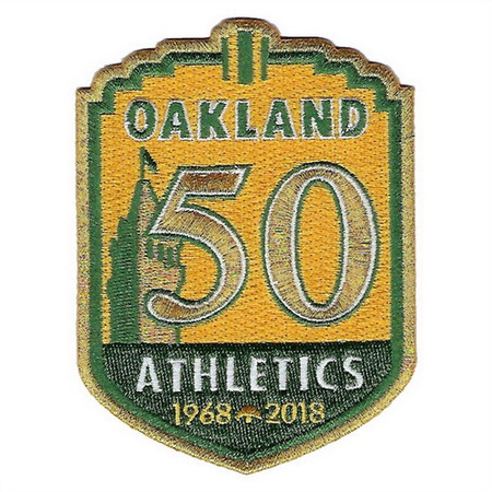 Men 2018 Oakland A's Athletics 50th Anniversary Patch Biaog