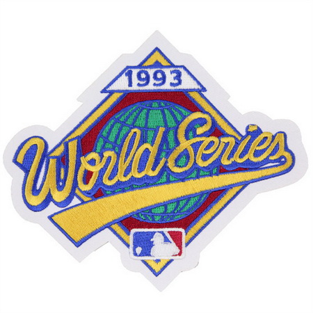 Men 1993 MLB World Series Logo Jersey Patch Philadelphia Phillies vs. Toronto Blue Jays Biaog